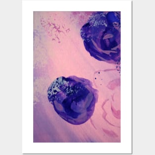 Purple Roses Abstract Femme Posters and Art